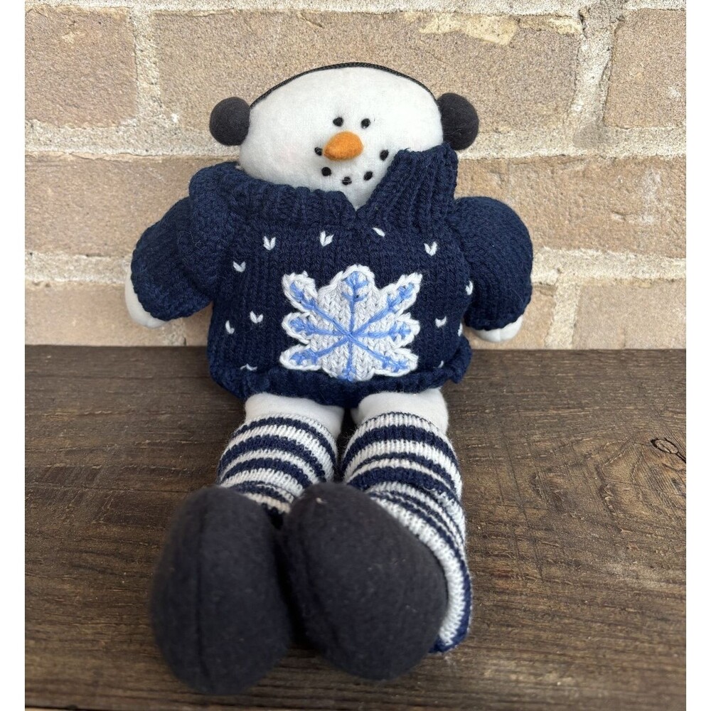 New Vintage Terry's Village Plush Felt Snowman Christmas Winter Decor